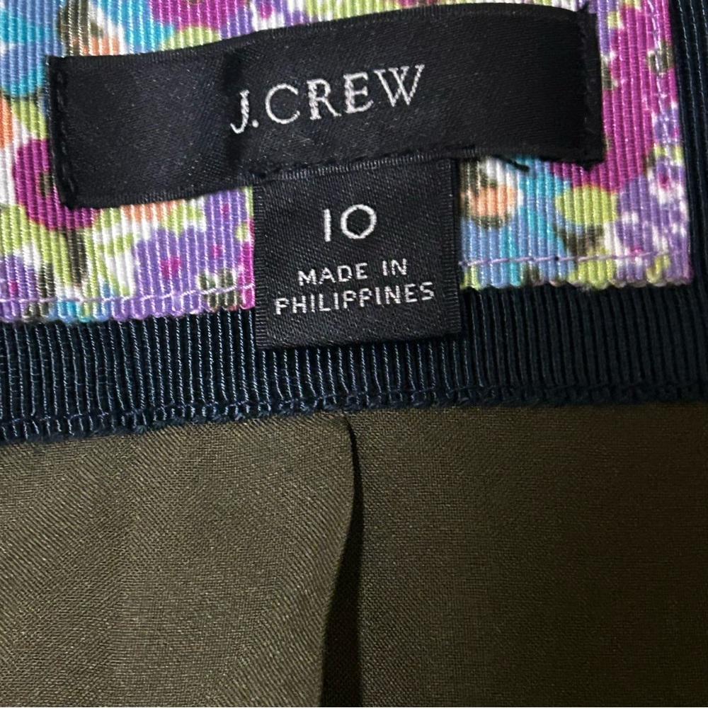J. Crew Size 10 Going Out Blazer Jacket Olive Green Linen Blend Open Front EUC - Picture 7 of 14